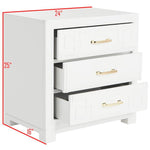 Modern Chinoiserie 3 - Drawer Solid Wood Nightstand