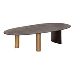 Modern Espresso Bronze Oval Coffee Table