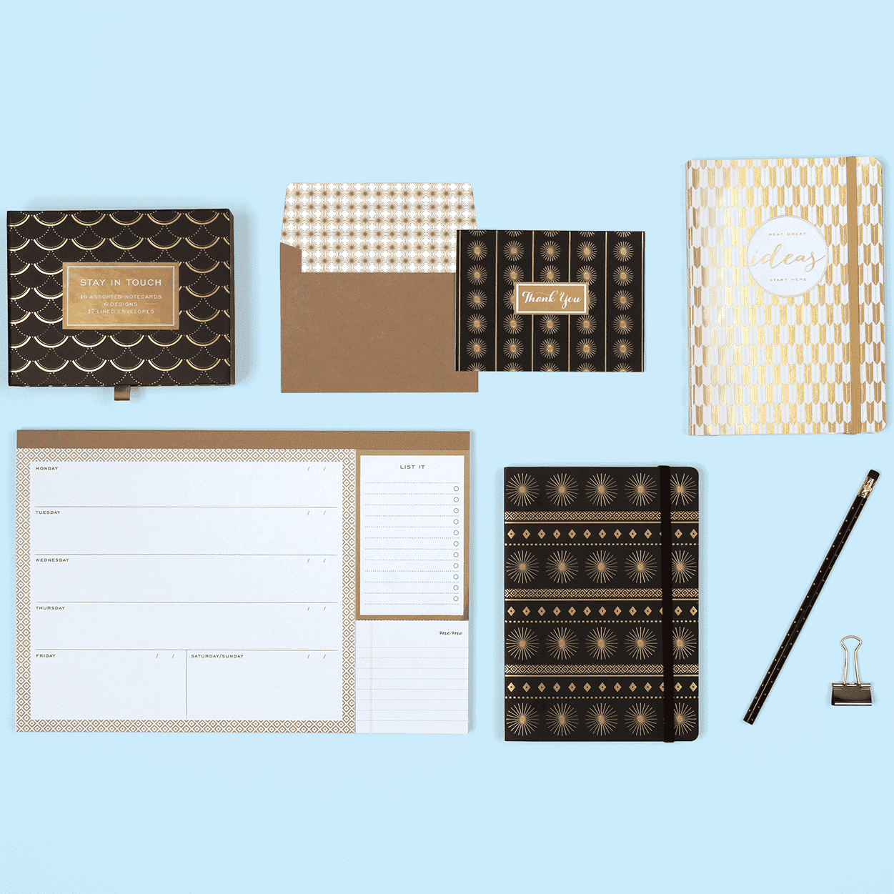 Modern Gold Desk Jotter/blotter