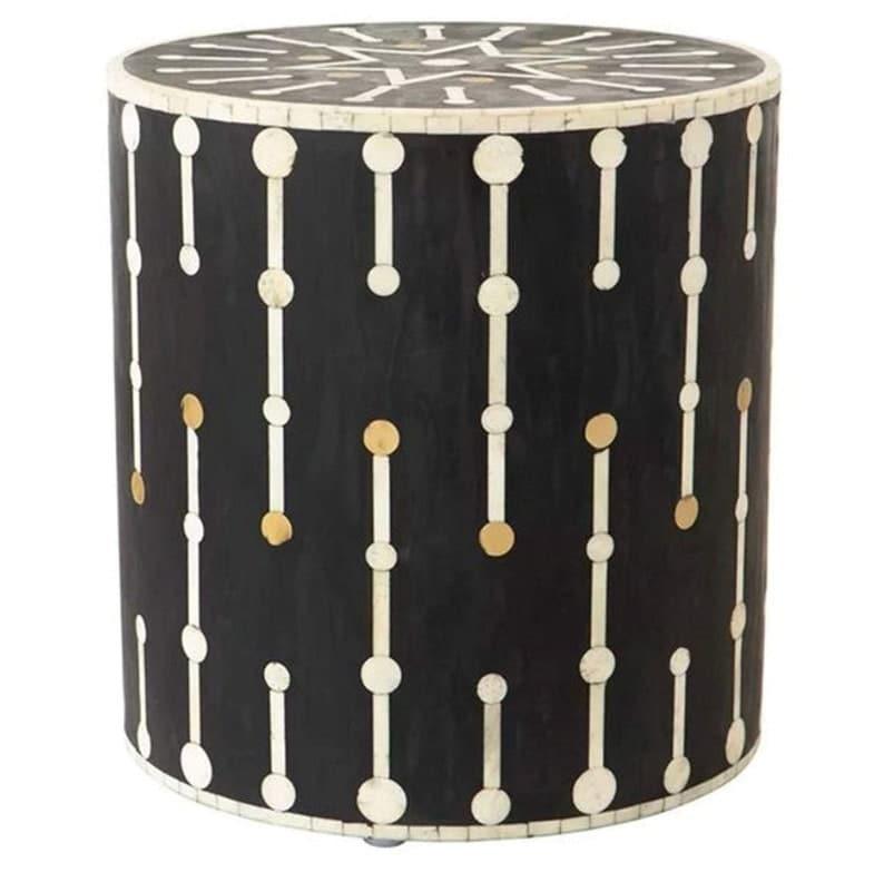 Modern Handmade Bone Inlay Crystal Drop Side Table