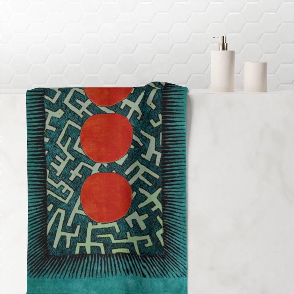 Modern Oriental Maze Bath Towel