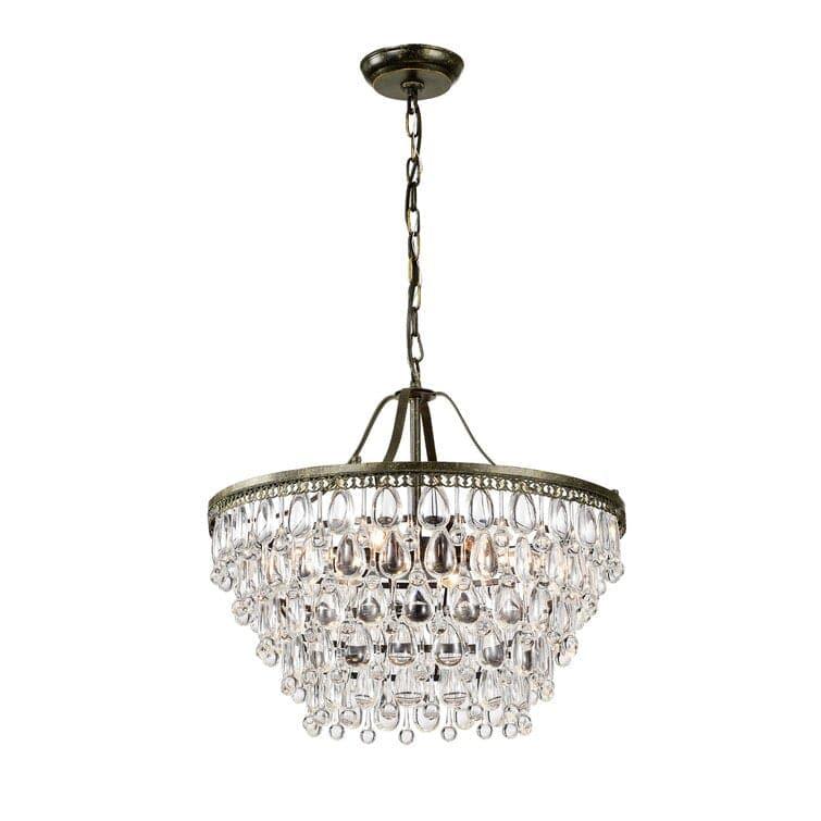 Modern Rustic Tiered Crystal Statement Chandelier