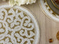 Moha Beaded Round Placemat - Cream-whiteGold - MAIA HOMES