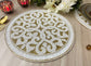 Moha Beaded Round Placemat - Cream-whiteGold - MAIA HOMES