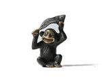 Monkey Under Banana Leaf Figurine - Set of 2