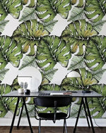Monstera and Ferns Watercolor Wallpaper
