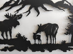 Moose in Nature Metal Wall Art