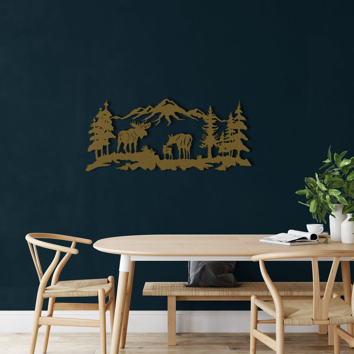 Moose in Nature Metal Wall Art