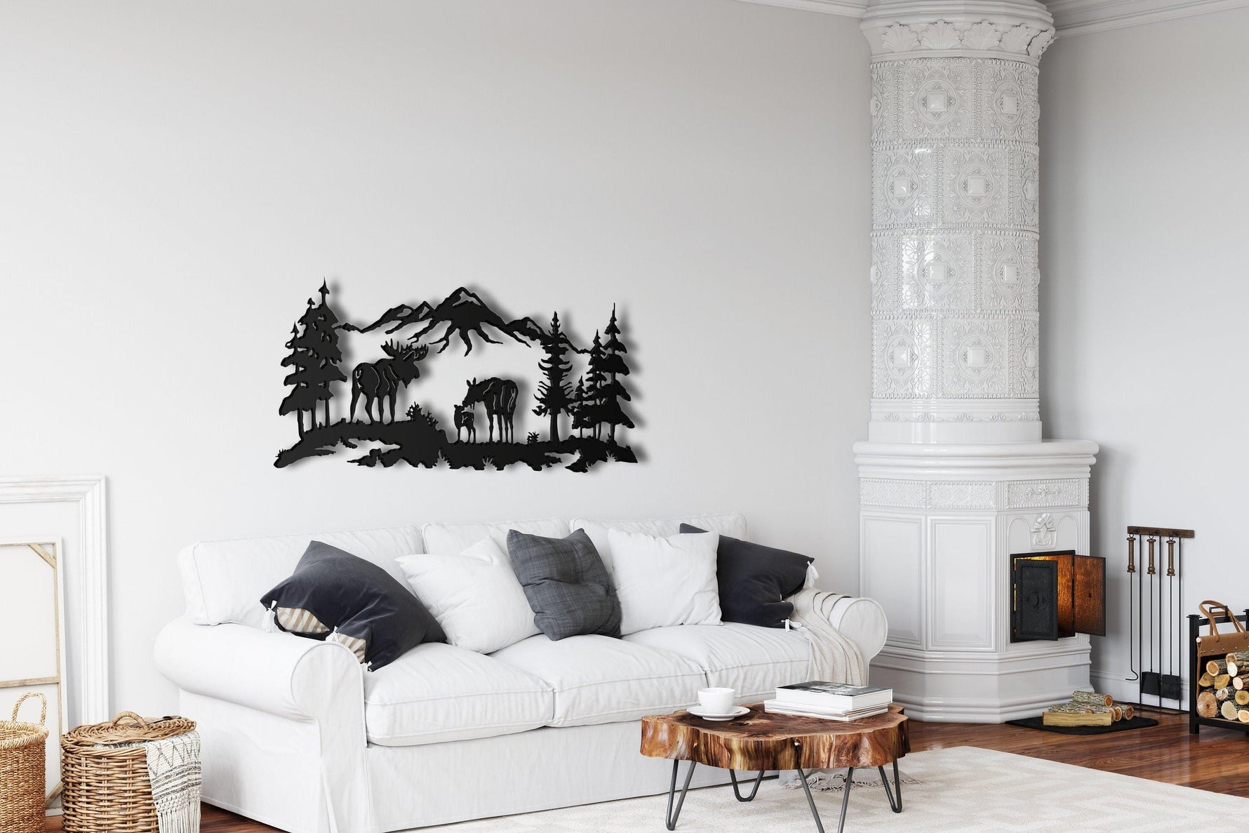 Moose in Nature Metal Wall Art