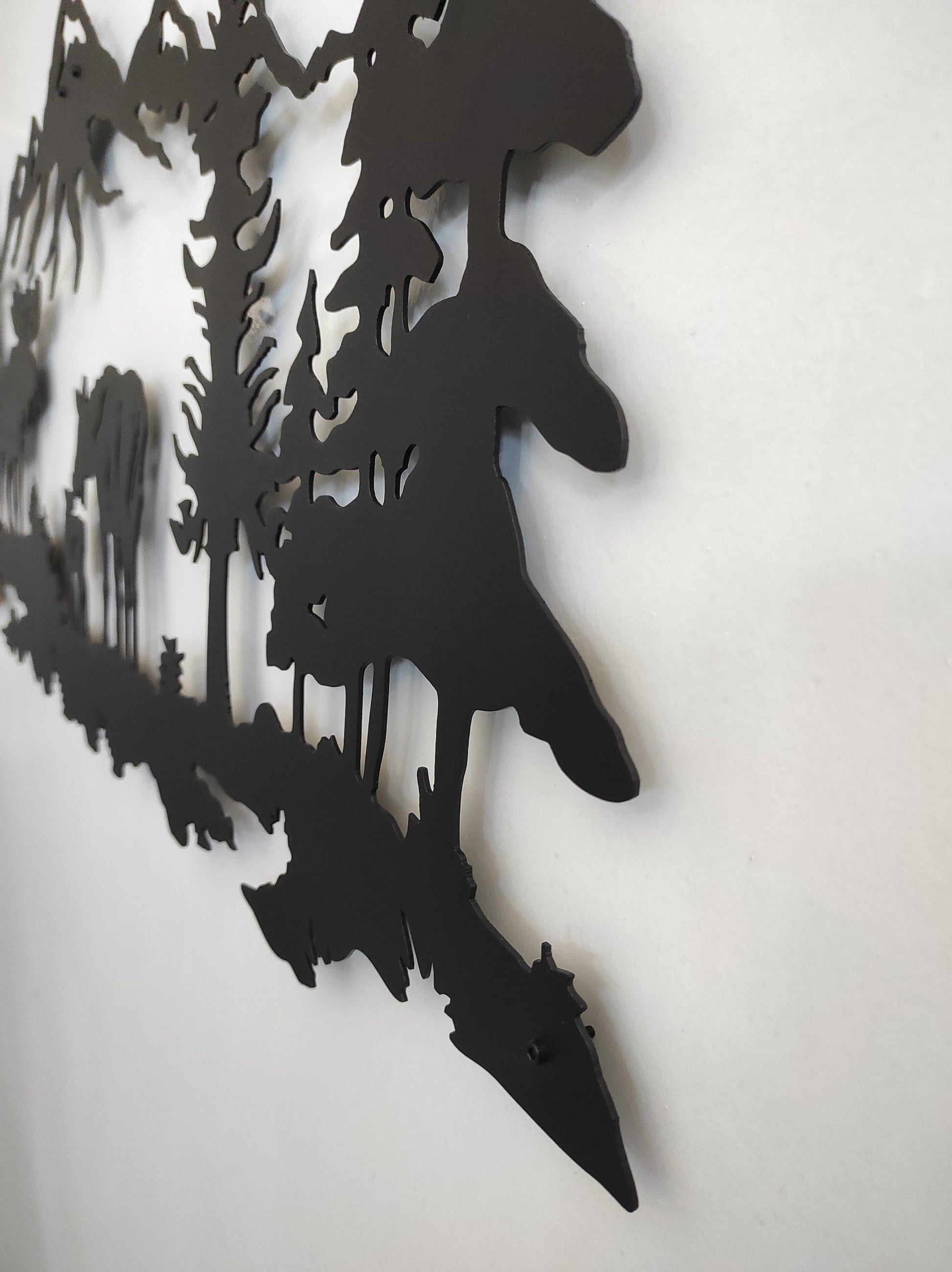 Moose in Nature Metal Wall Art - MAIA HOMES