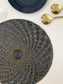 Moroccan Diamond Round Beaded Placemat - Blue - MAIA HOMES