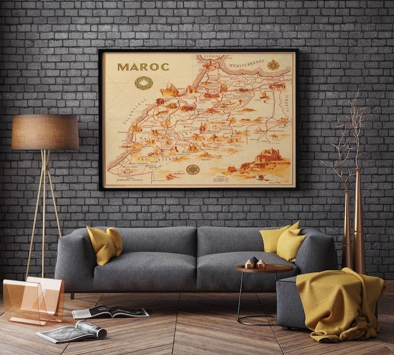 Morocco Map Print| Fine Art Prints