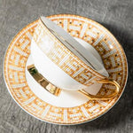 Mosaic Pattern Bone China Tea Cup with Saucer 1-Cup Set