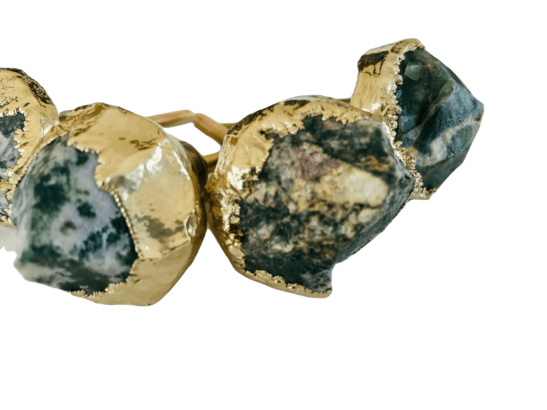 Moss Green Agate Cabinet Door Pull Handle - Set of 4