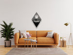 Mountain And Sun in Diamond Metal Wall Art