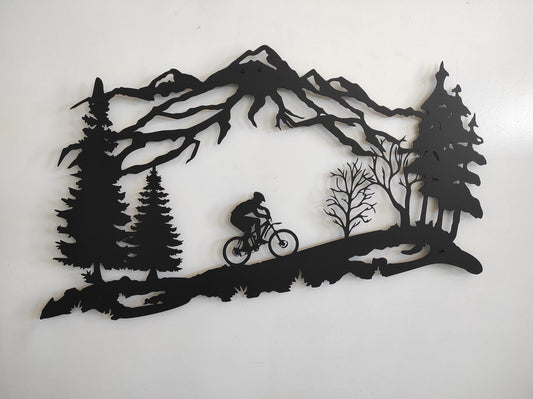 Mountain Biker Metal Wall Decor - MAIA HOMES