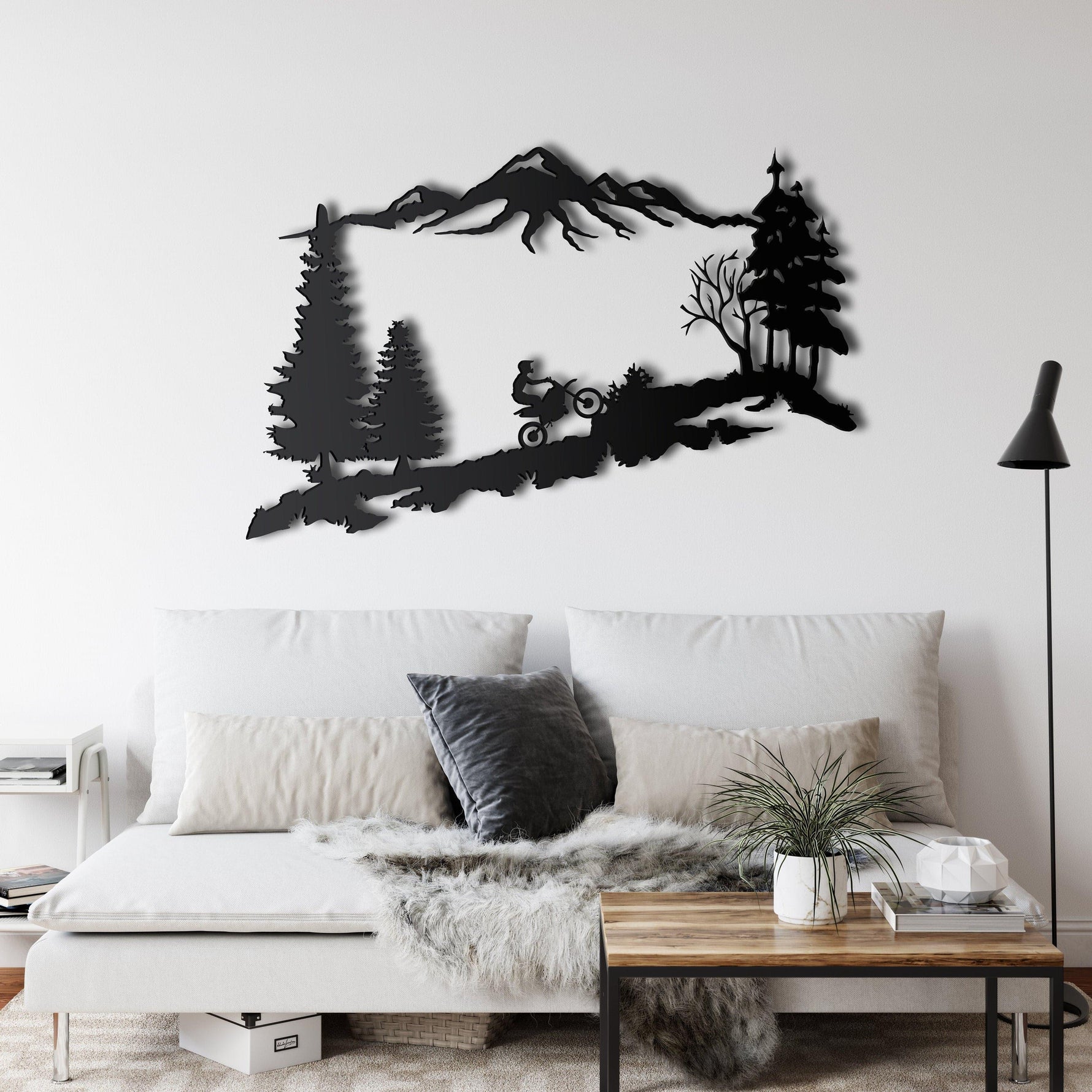 Mountain Biker Motocross Metal Wall Art