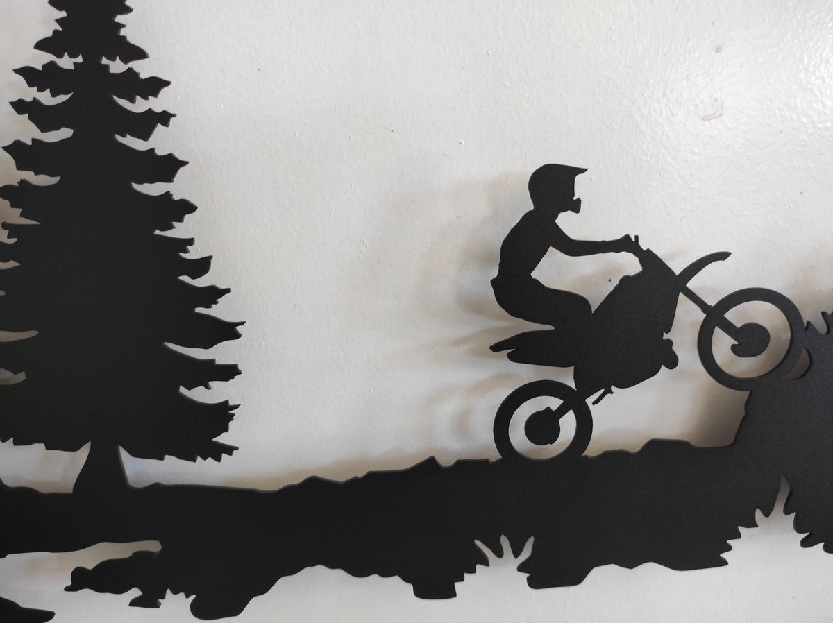 Mountain Biker Motocross Metal Wall Art