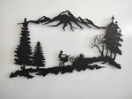 Mountain Biker Motocross Metal Wall Art