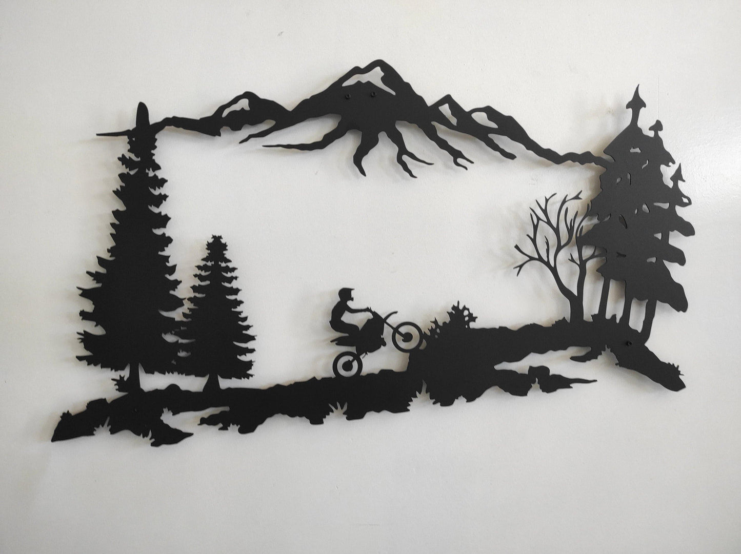 Mountain Biker Motocross Metal Wall Art