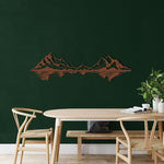 Mountain Range Landscape Metal Wall Art Bronze