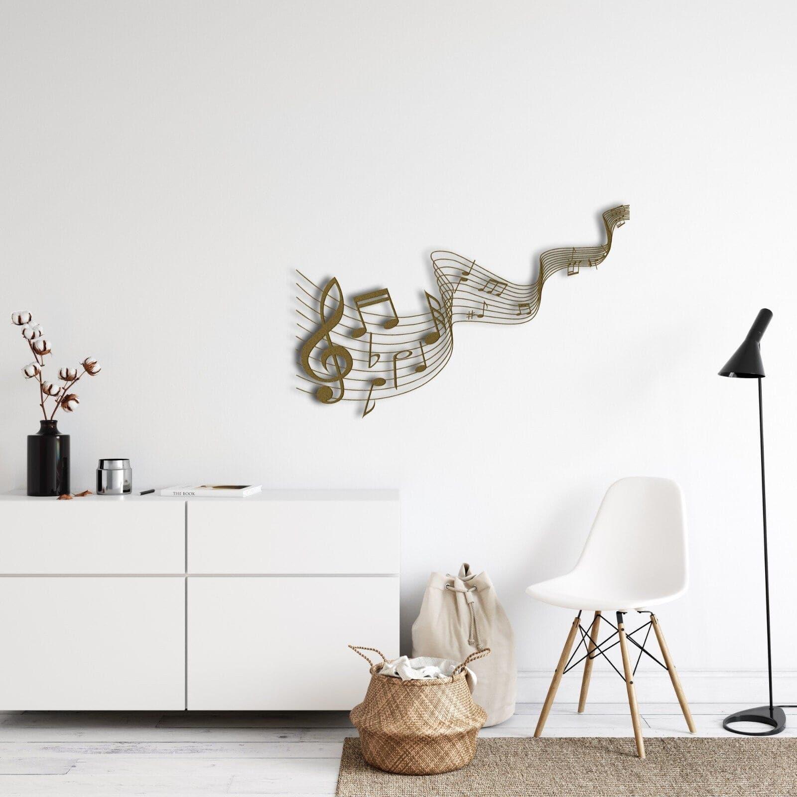 Music Notes Metal Wall Hanging Decor - MAIA HOMES