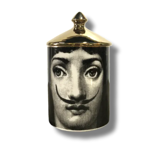 Mustache Lina Cavalieri Candle Jar with Gold Lid