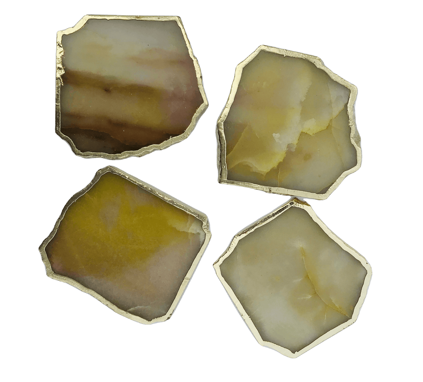 Mustard Agate Aventurine Coaster Set of 4 - MAIA HOMES