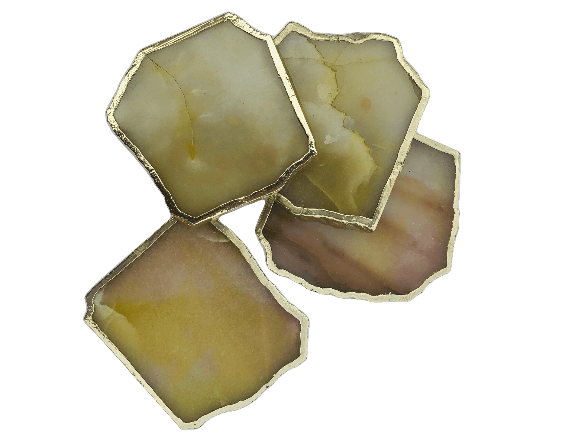 Mustard Agate Aventurine Coaster Set of 4 - MAIA HOMES
