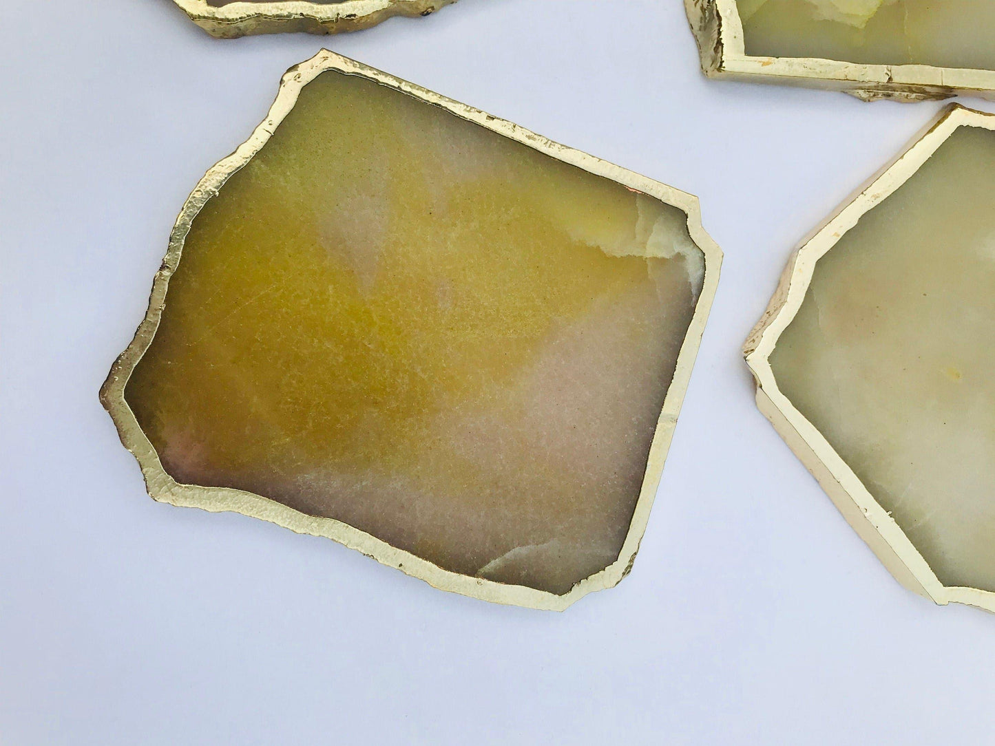 Mustard Agate Aventurine Coaster Set of 4