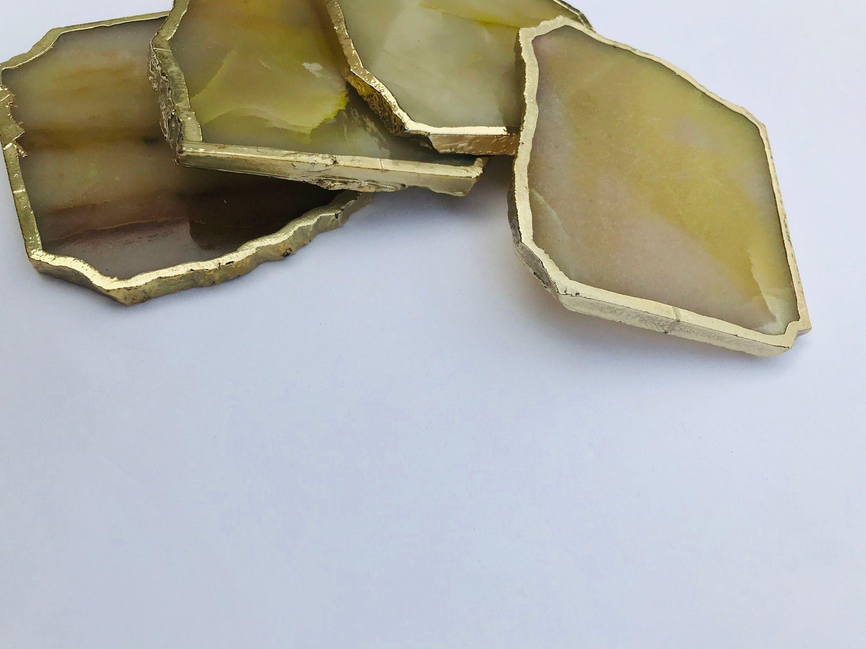 Mustard Agate Aventurine Coaster Set of 4