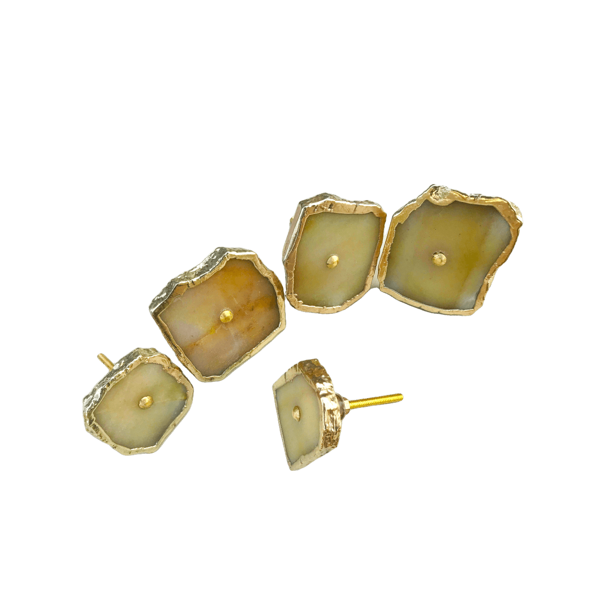 Mustard Agate Cabinet Door Pull Handle - Set of 6