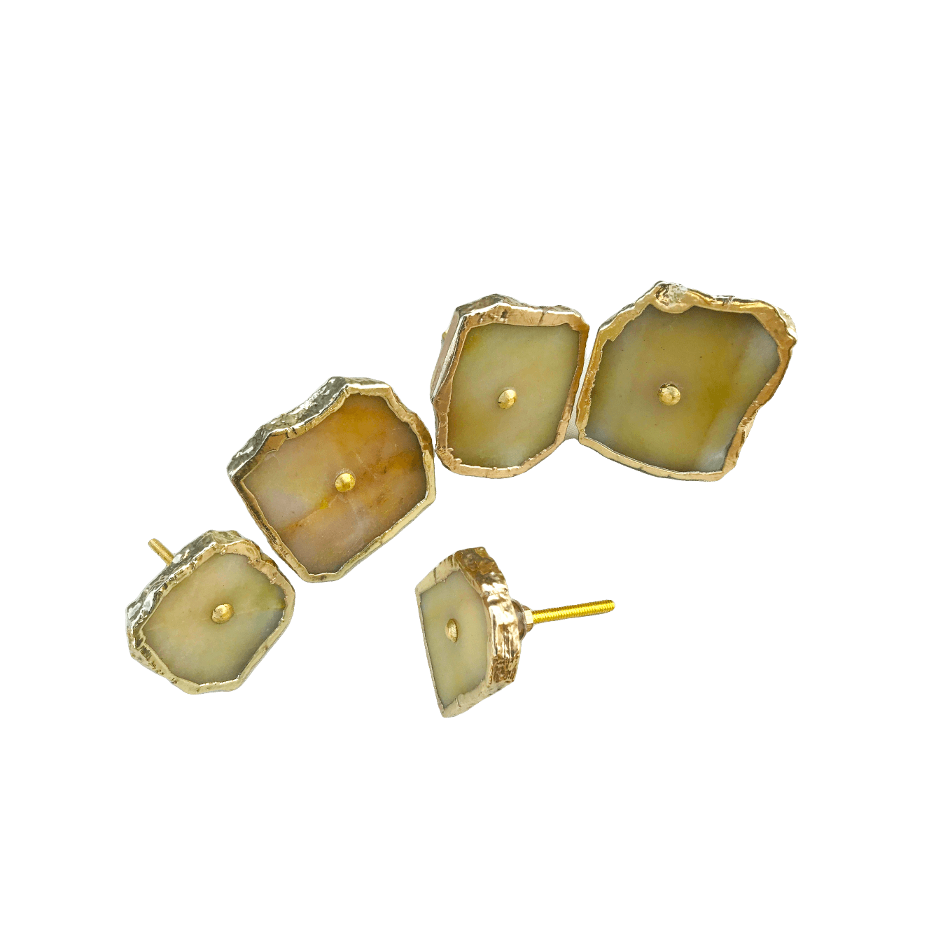 Mustard Agate Cabinet Door Pull Handle - Set of 6 - MAIA HOMES