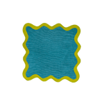 Mustard and Blue Scallop 100% Linen Placemat