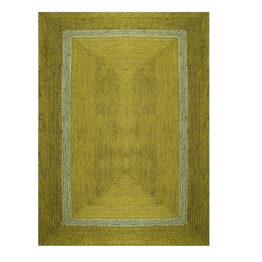 Mustard and Gray Braided Jute Rug