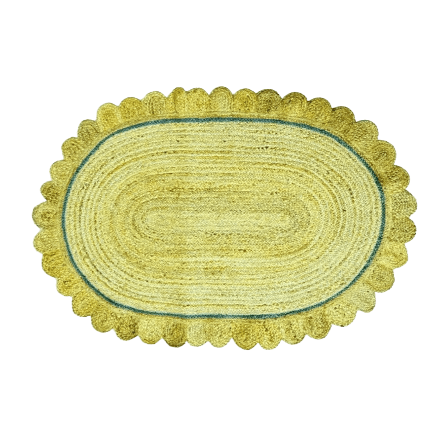 Mustard Scalloped Jute Rug