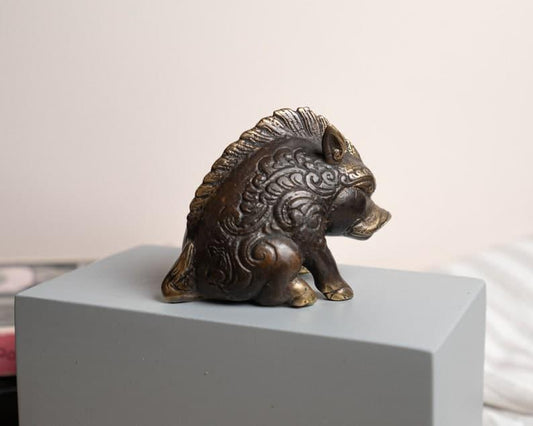 Mystical Pig Brass Figurine - MAIA HOMES