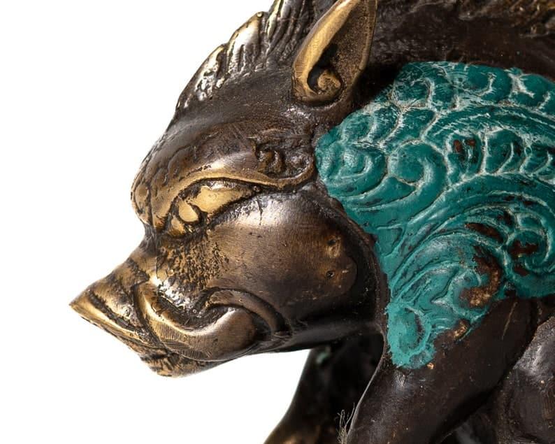 Mystical Pig Brass Figurine - MAIA HOMES