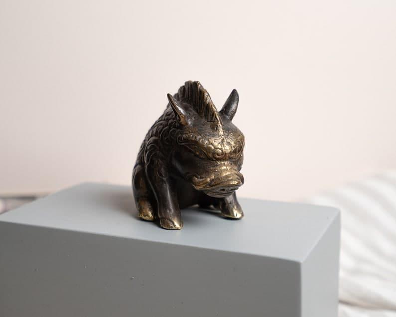 Mystical Pig Brass Figurine - MAIA HOMES