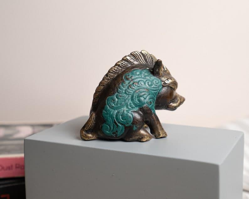 Mystical Pig Brass Figurine - MAIA HOMES