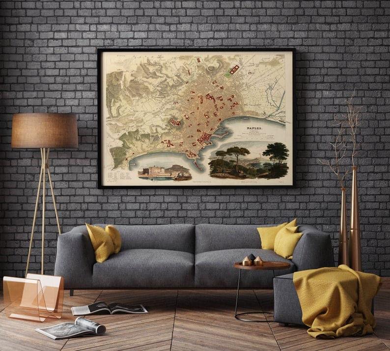 Naples Map Print| Fine Art Prints