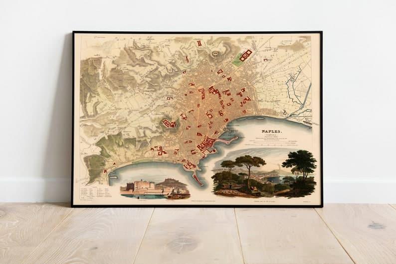 Naples Map Print| Fine Art Prints