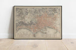 Napoli City Map 1860| Wall Art Print