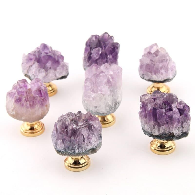 Natural Amethyst Cabinet Drawer Knob Default Title