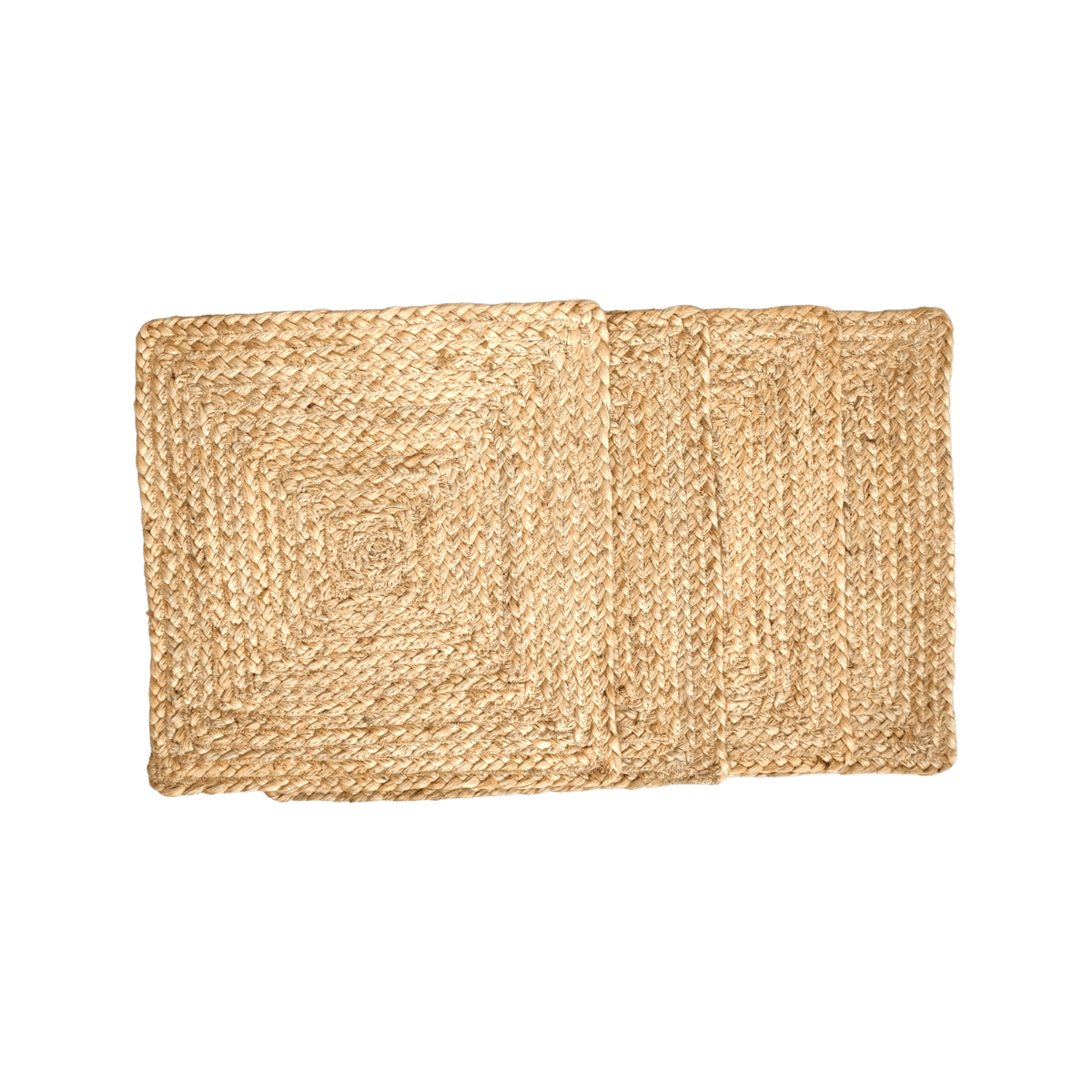 Natural Braided Jute Square Placemat - Set of 10