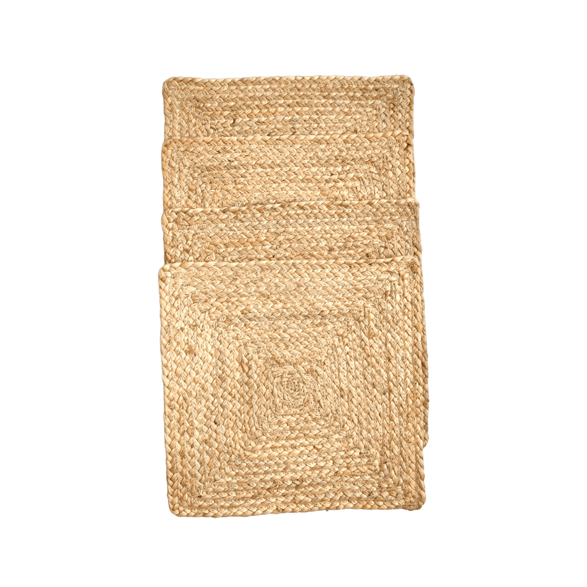 Natural Braided Jute Square Placemat - Set of 10