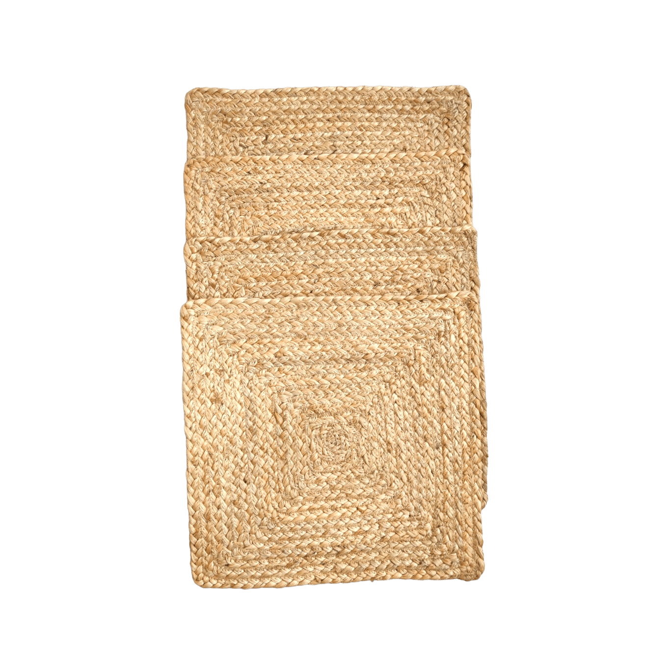 Natural Braided Jute Square Placemat - Set of 10 - MAIA HOMES