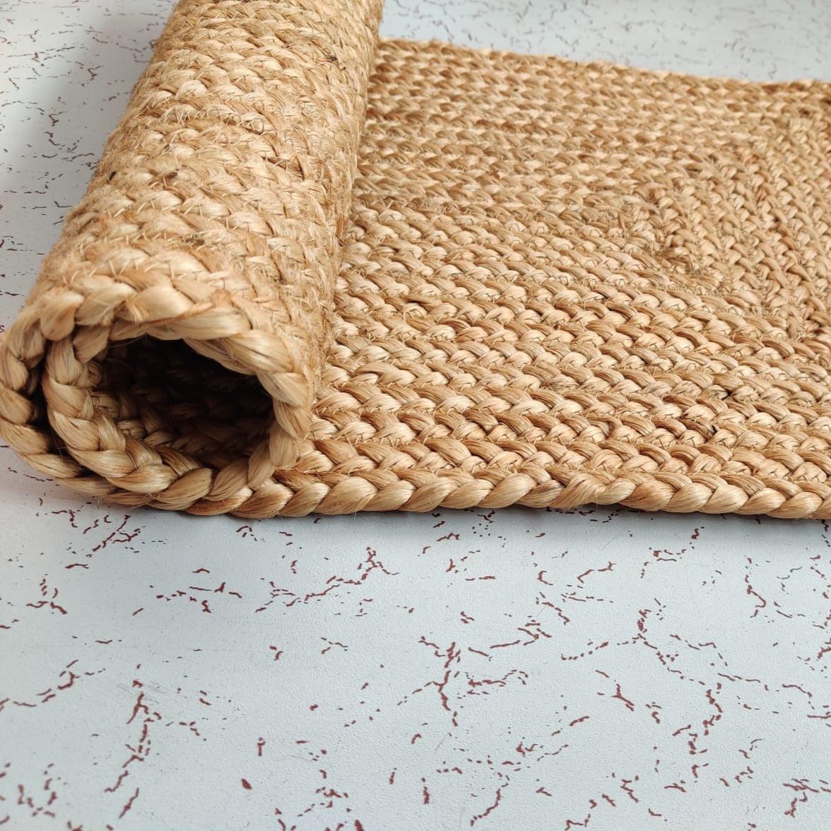 Natural Braided Rectangular Jute Rug