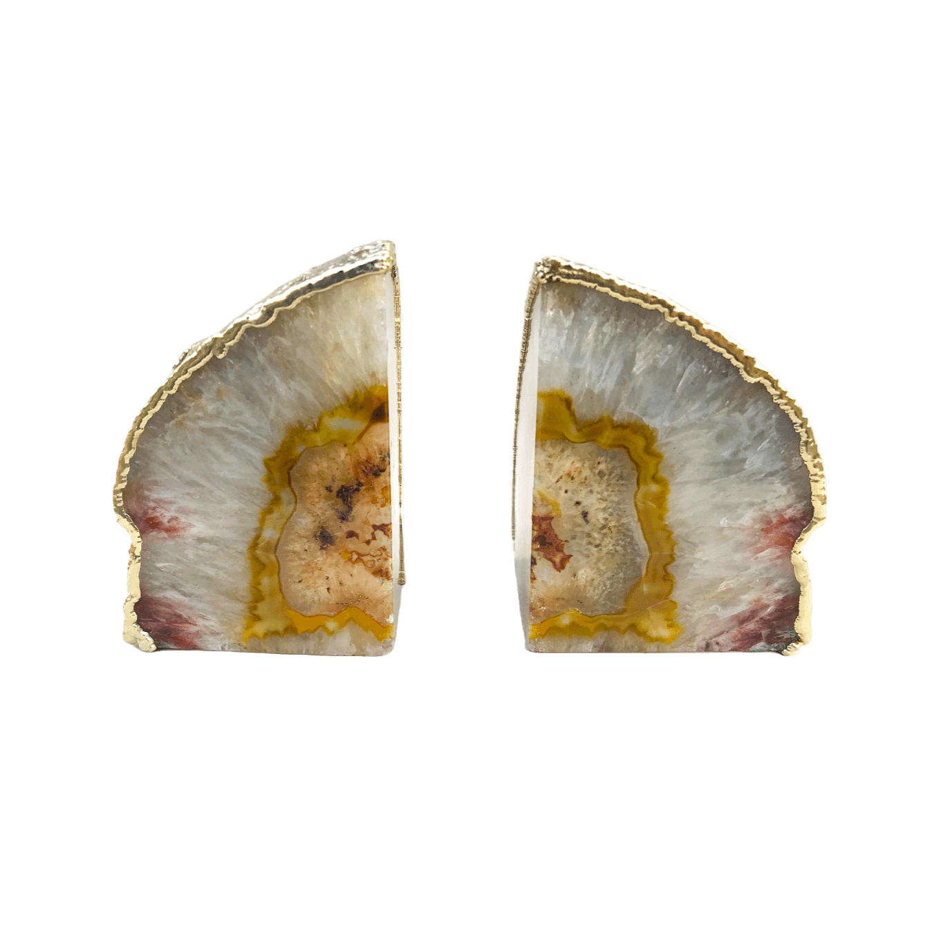 Natural Clear Plated Agate Bookends - MAIA HOMES