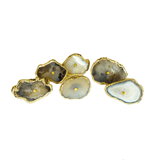 Natural Gray Agate Cabinet Door Pull Handle - Set of 6 - MAIA HOMES